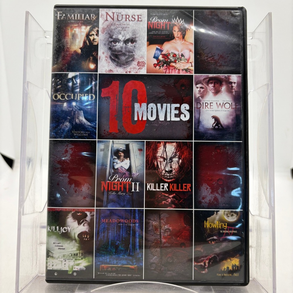 10 Horror Movies DVD Set Prom Night Howling IV Killjoy Echo Bridge Anthology